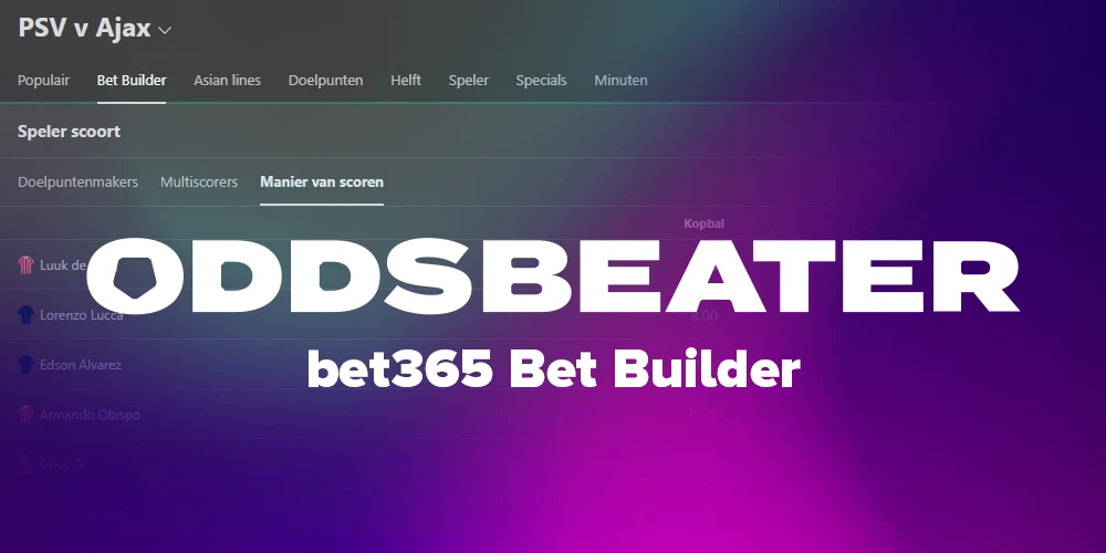 De Bet Builder van bet365
